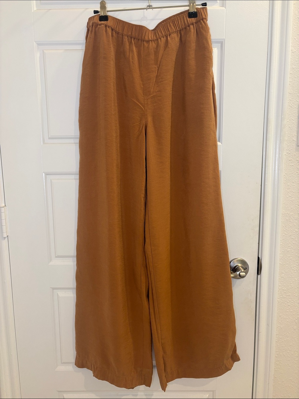 Madewell XS Brown Modal Pull On Wide Leg Pants Elastic Waist